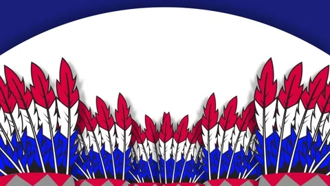 Native American Heritage Day Background Frame Animated Feather Border Loop .. Stock Footage 345567049