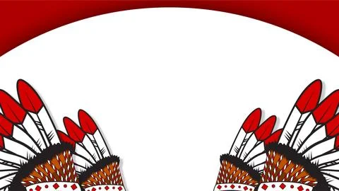 Native American heritage day background design with tribal feather headdres.. Stock Illustration