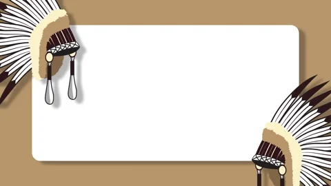 Native American Heritage Day Frame Template Background With Copy Space And .. Stock Footage 345572549