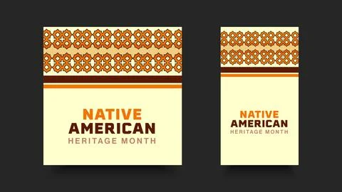 Native American Heritage Month. Background design with abstract ornaments c.. Stock Illustration
