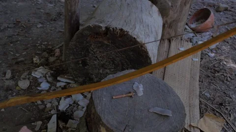 Native American Indian - Bow &amp; Arrow Vídeos de archivo 80742526