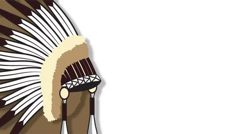 Native american indian chief feather headdress vector illustration backgrou.. Stock Illustration