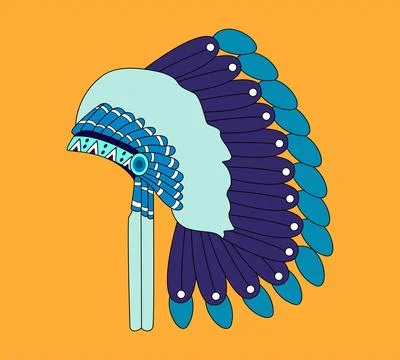 Native american indian hat. Stock Illustration