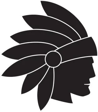 Native American Indian Head Logo Stock Illustration
