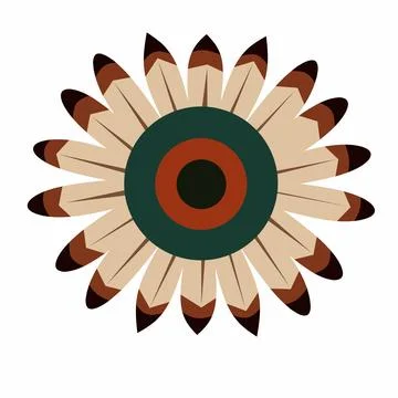 Native American Indian Mandala Circular Feather Ornament Vector Illustration wit Illustrazione stock