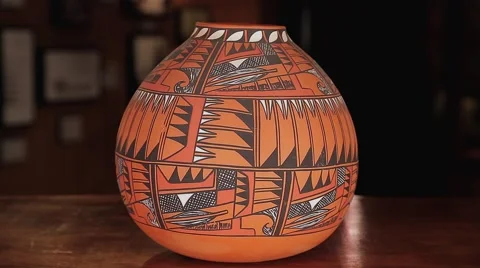 Native American Indian Pottery dolly move Stock Footage 40521237