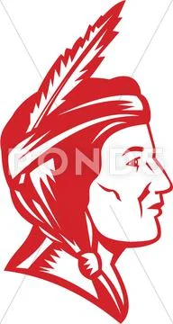 Native american indian squaw woman. Stock Illustration