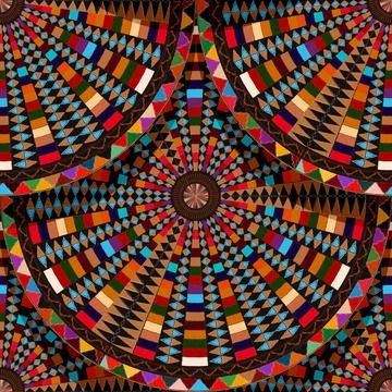 Native american indian tile Native american indian round seamless pattern ... Stock Photos