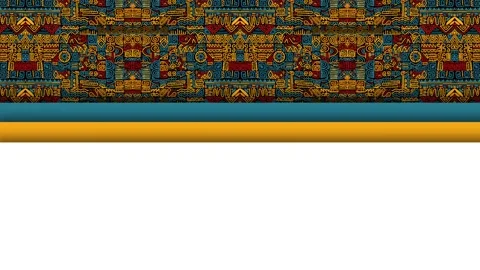 Native American Indigenous Aztec Geometric Tribal Border Pattern Frame Moti.. Stock Footage 345495019
