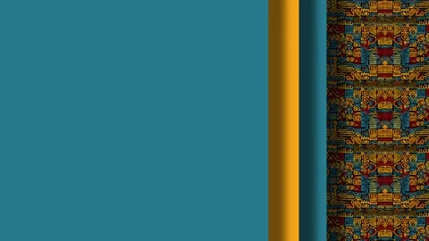 Native American indigenous ethnic border background video with teal copy spa Stock Footage 345489360