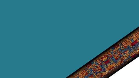 Native American Indigenous Ethnic Pattern Frame Border Teal Background Stock Footage 345490023