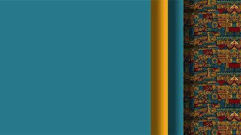 Native American Indigenous Pattern Background Banner with Teal Copy Space a.. Stock Illustration