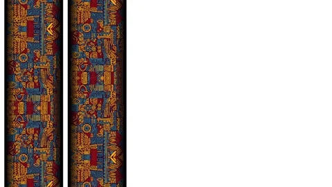 Native American Indigenous Pattern Border Graphic Animation with Colorful G.. Stock Footage 345493174