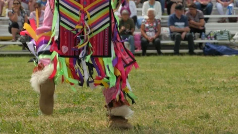 Native american men dance at a pow wow Stock Footage 115067137