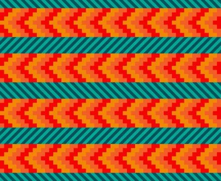 Native American pattern chevron and diagonal stripes Stock Illustration