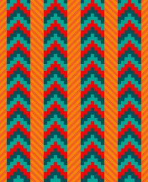 Native American pattern chevron and diagonal stripes Stock Illustration