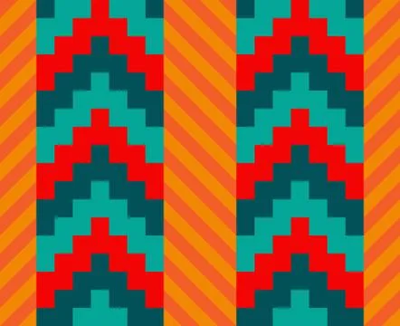 Native American pattern chevron and diagonal stripes Stock Illustration