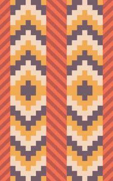 Native American pattern chevron and diagonal stripes Stock Illustration