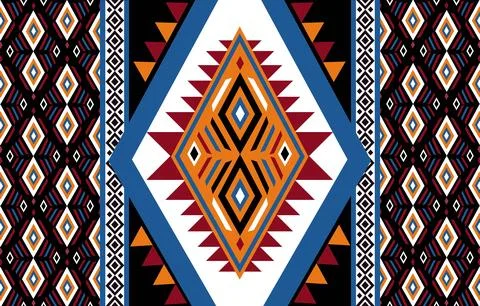 Native American pattern wallpaper background backdrop Stock Illustration