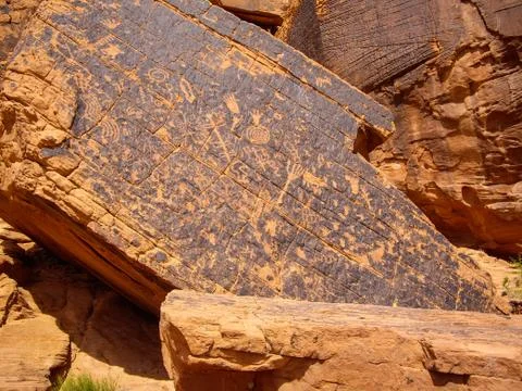 Native american petroglyphs Stock Photos