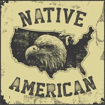 Native American poster Stock Illustration