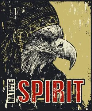 Native American poster Stock Illustration