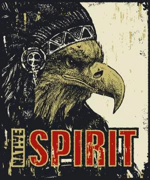 Native American poster Illustrazione stock