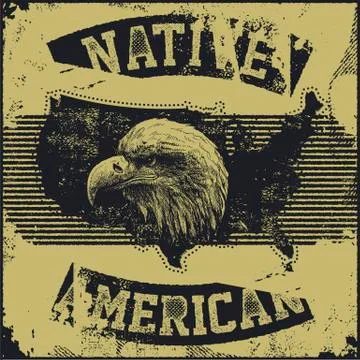 Native American poster Stock Illustration