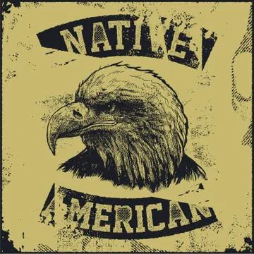 Native American poster Stock Illustration