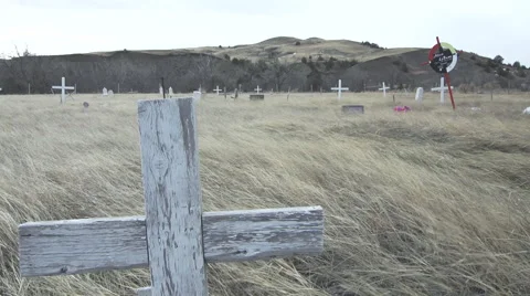 Native American reservation grave markers Stock Footage 40340112