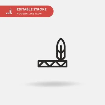 Native American Simple vector icon. Illustration symbol design template for w Stock Illustration