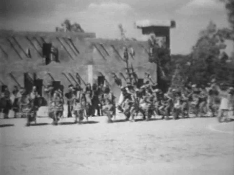 A Native American snake dance is performed in Prescott, Arizona, AZ, in 1933. Stock Footage