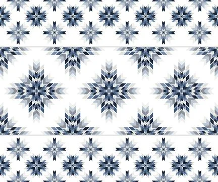 Native American star seamless pattern featuring stylized geometric motifs Stock Illustration
