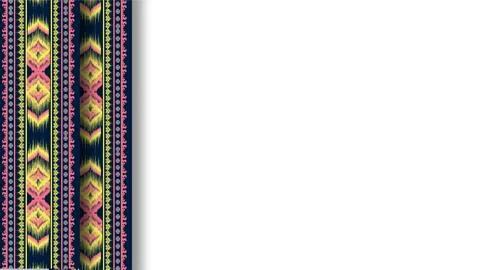Native American Tribal Border Pattern on Blank White Background. Stock Photos