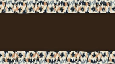 Native American tribal ikat pattern horizontal border banner with dark brow.. Stock Illustration