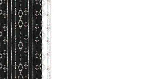 Native American Tribal Pattern Border Frame Motion Graphics Background Anim.. Stock Footage 345500338