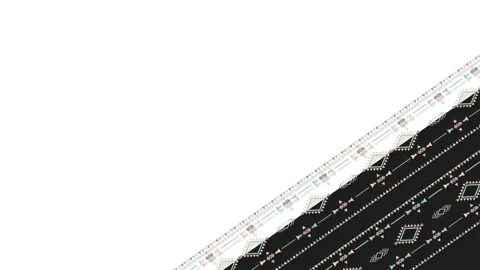 Native American Tribal Pattern Border Overlay on White Background for Indig.. Stock Footage 345500724