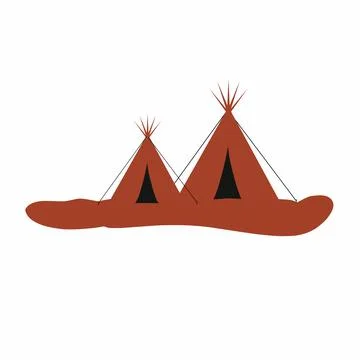 Native American Vector Illustration Collection of Native American Tribe Tipi Ten Stock Illustration