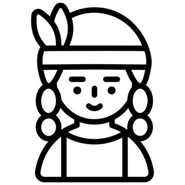 Native American vector outline icon. Modern thin line symbols. Collection o.. Illustrazione stock
