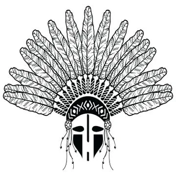 Native american warrior Stock Illustration