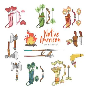Native american weapon Illustrazione stock