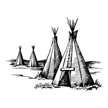 Native American wigwam Stock Illustration