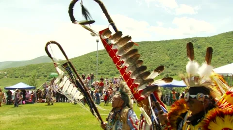 Native Americans dancing at Pow Wow Stock Footage 55316877
