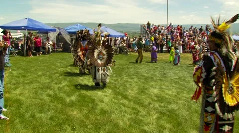 Native Americans dancing at Pow Wow Stock Footage 55316921
