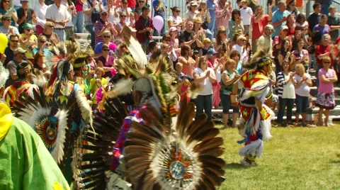 Native Americans dancing at Pow Wow Stock Footage 55319954