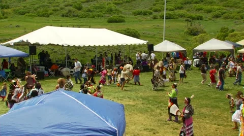Native Americans dancing at Pow Wow Stock Footage 55320182
