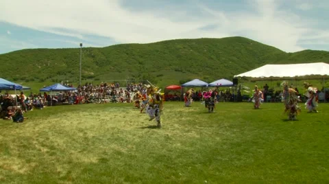 Native Americans dancing at Pow Wow Stock Footage 55320199