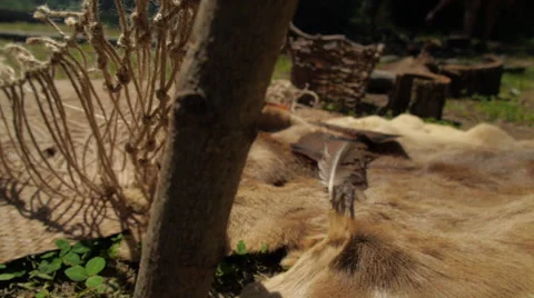 Native Americans - Net weaving, ropes 库存影片 63749759