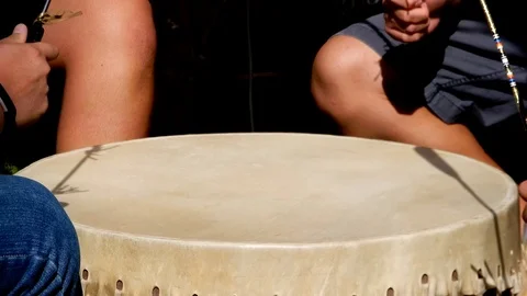 Native Americans Playing Skin Drum 動画素材 95348676