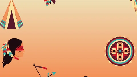 Native americans sliding animation Stock Footage 157112701